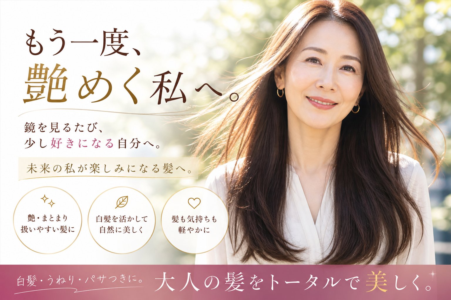 もう一度、艶めく私へ。大人の髪をトータルで美しく。HAIR & CARE amitie